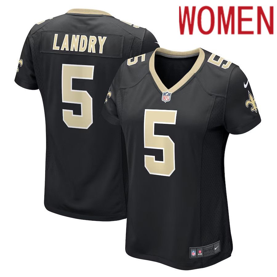 Women New Orleans Saints #5 Jarvis Landry Nike Black Player Game NFL Jersey